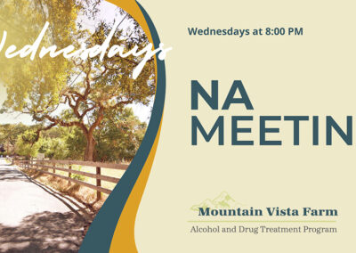 NA Meeting Wednesdays at 8:00 PM