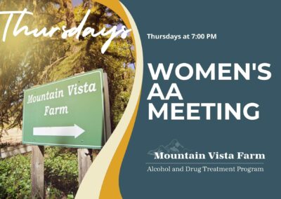 Women’s AA Meeting Thursdays at 7:00 PM